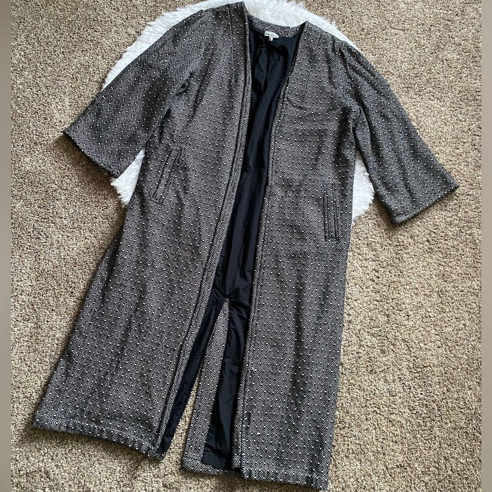 The Odells Alistair Jacket Anthropologie Open Front Long Women Large Blazer Coat